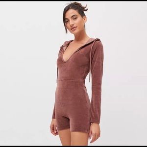 NWT Urban Outfitters shorts and short sleeve romper/jumpsuit/catsuit velour